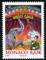MONACO - 2013 - 37e Festival Du Cirque, Eléphants, Chevaux, Clowns - 1v Neufs // Mnh - Ongebruikt