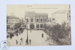 Old Postcard From Ceuta - Plaza De Los Reyes, Casinos Militar Y Africano - Square Of Kings, Military Casinos And African - Ceuta