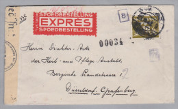 Niederlande 1942-11-23 S'Gravenhage Expres Zensur Brief Nach Düsseldorf - Lettres & Documents