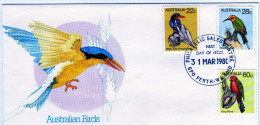 Australie: 1980 2 Fdc Série  Oiseaux D'Australie Martin Pêcheur Perroquet ... - Collezioni & Lotti