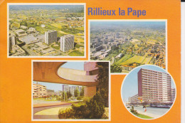 CPSM RILLIEUX LA PAPE 69 VUE GENERALE AERIENNE QUARTIER DE L EGLISE CENTRE COMMERCIAL AVENUE DE L EUROPE ED CIM 1975 - Rillieux La Pape