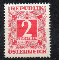 AUTRICHE Taxe 2g Rouge Carminé 1950-57 N°229 - Taxe
