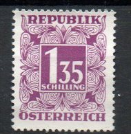 AUTRICHE Taxe 1,35s Violet 1950-57 N°244 - Taxe