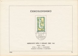 Czechoslovakia / First Day Sheet (1962/10) Praha 1 (b): FIFA World Cup Chile 1962 - Czechoslovakia In The Final - 1962 – Chile