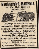 Original Werbung - 1911 -  Maschinenfabrik , U. Ammann In Langenthal , Badenia , Lokomobile !!! - Langenthal