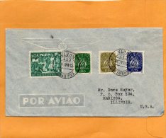 Portugal 1950 Cover Mailed To USA - Brieven En Documenten