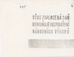 J1340 - Czechoslovakia (1945-79) Control Imprint Stamp Machine (R!): Tax Paid On Time Facilitates Management Of Natio... - Ensayos & Reimpresiones