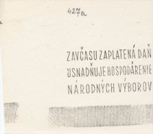 J1357 - Czechoslovakia (1945-79) Control Imprint Stamp Machine (R!): Tax Paid On Time Facilitates Management Of Natio... - Prove E Ristampe