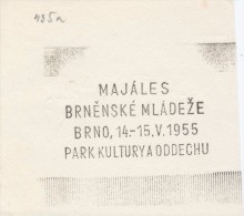 J1366 - Czechoslovakia (1945-79) Control Imprint Stamp Machine (R!): Rag Day Brno Youth 1955; Park Of Culture And Rest - Proofs & Reprints