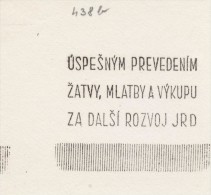 J1391 - Czechoslovakia (1945-79) Control Imprint Stamp Machine (R!): Successful Transformation Of Harvest, Threshing ... - Légumes