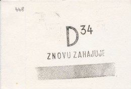 J1425 - Czechoslovakia (1945-79) Control Imprint Stamp Machine (R!): "D 34" (theater) Re-opens; E. F. Burian (1904-1959) - Proeven & Herdrukken