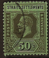 STRAITS SETTLEMENTS 1912 50c KGV SG 209c U NS51 - Straits Settlements