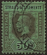 STRAITS SETTLEMENTS 1912 50c KGV SG 209c U WU155 - Straits Settlements