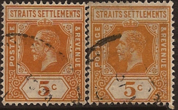 STRAITS SETTLEMENTS 1912 5cKGV SG 199/9a U WU128 - Straits Settlements