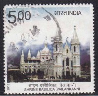 India Used 2013, Shrine Basilica Valankani, Church, Christianity Cross (Sample Image) - Used Stamps