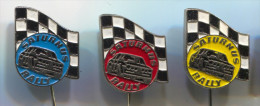 RALLYE  SATURNUS Car Automobile - Yugoslavia, Vintage Pin Badge, 3 Pieces - Rallye