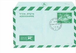 ISRAEL 1955  - F D ISSUE  AEROGRAMME  OF 120 POSTM TEL AVIV YAFO JUNE 1, 1955  PERFEC -REGRE63 - Lettres & Documents