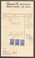 1946. OMSÆTNINGSAFGIFT 2 X 10 øre And 2 Kr.  In Blue On  Bill From Watchmaker & Goldsmi... (Michel: ) - JF170343 - Revenue Stamps