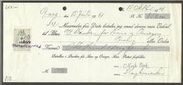 1942. Bill Of Exchange For 850 Kr. With 50 øre Green And Black STEMPELMARKE. Aars 29/7 ... (Michel: ) - JF170545 - Steuermarken