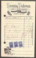 1946. OMSÆTNINGSAFGIFT 2 X 40 (one Defective) And 10 øre In Blue On Bill From Watchmake... (Michel: ) - JF170339 - Fiscale Zegels