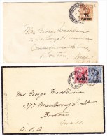 Grossbritannien Levante Lot 2 Briefe Von Constantinopel Nach Boston USA - Levante Britannico