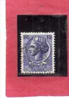 ITALIA REPUBBLICA ITALY REPUBLIC 1955 1960 SIRACUSANA TURRITA LIRE 15 FIL STELLE STARS WATERMARK USATO USED OBLITERE´ - 1946-60: Oblitérés