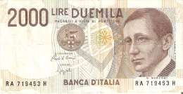 BILLETE DE ITALIA DE 2000 LIRAS DEL AÑO 1990  MARCONI  (BANKNOTE) - 2000 Lire