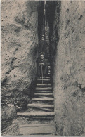 AK Sächsische Schweiz Hockstein Wolfsschlucht Stiege Klettern Kletterer Felsen Polenztal Bei Hohnstein Rathewalde Lohmen - Hohnstein (Sächs. Schweiz)