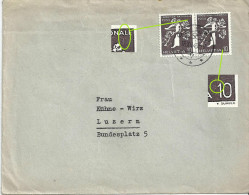 Brief  Olten - Luzern  (Landi Zusammendruck)             1939 - Zusammendrucke
