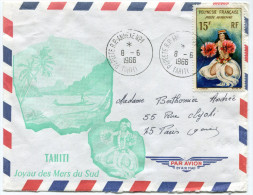 POLYNESIE LETTRE PAR AVION DEPART PAPEETE R.P. :ANNEXE N°1     8-6-1966 TAHITI POUR LA FRANCE - Covers & Documents