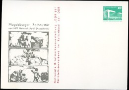 DDR PP18 C2/015b Privat-Postkarte RATHAUSTÜR MAGDEBURG 1989  NGK 3,00 € - Private Postcards - Mint
