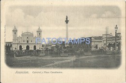 9054 PARAGUAY ASUNCION CATEDRAL & SQUARE PLAZA CONSTITUCION  POSTAL POSTCARD - Paraguay