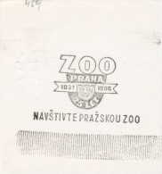 J1449 - Czechoslovakia (1945-79) Control Imprint Stamp Machine (R!): Zoo Prague 25 Years 1931-1956; Visit The Prague ZOO - Essais & Réimpressions