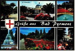 Bad Pyrmont  -  Kurpark Palmengarten Fontäne Hauptallee  -  Mehrbild-Ansichtskarte  Ca.1986    (4469) - Bad Pyrmont