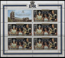 AITUTAKI 1977 Castle Silver Jubilee $4 OVPT:OHMS Sheetlet   [Aufdruck,surimprimé,sobreimpreso] - Aitutaki