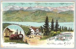 AK ZH Meilen Pfannenstiel 1899-12-09 Litho M.Bosshard - Meilen