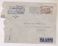 ENVELOPPE ETBS REMY A DAKAR AVEC TIMBRE AOF En 1952!! - Covers & Documents