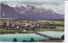 1340m: AK Hall Mit Bettelwurfspitzen, Gelaufen, Ca. 1928 - Hall In Tirol