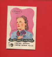 CREME SIMON ANNEES 1950 CARTE PARFUMEE PARFUM PARFUMERIE ILLUSTREE RAY BRET KOCH SIMONE COQUELICOT   MAT - Profumeria Antica (fino Al 1960)