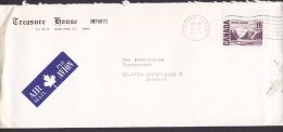 Canada TREASURE HOUSE Imports AIR MAIL Par Avion Labels DAWSON CREEK 1973 Cover Lettre Denmark (2 Scans) - Poste Aérienne