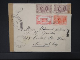 FRANCE-MARTINIQUE- Enveloppe De Basse Terre Pour New York En 1942 Avec Controles Postal  A Voir  Lot P 5234 - Cartas & Documentos