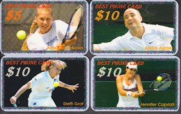TENNIS PLAYERS THE BEST IN THE WORLD 4 CARDS  RARE!!!! - Sport