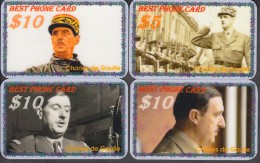 Charles De Gaulle 4 CARDS  RARE!!!! - Personnages