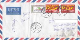 2058FM- POSTAL SERVICES ADVERTISING, STAMPS ON REGISTERED COVER, 2003, ROMANIA - Storia Postale