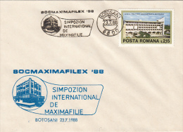 19680- BOTOSANI PHILATELIC EXHIBITION, SPECIAL COVER, 1988, ROMANIA - Storia Postale