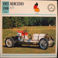 FICHE TECHNIQUE ILLUSTREE De VOITURE AUTOMOBILE ANCIENNE - MERCEDES 60/70 De 1904 - Parfait Etat - - Autos