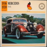 FICHE TECHNIQUE ILLUSTREE De VOITURE AUTOMOBILE ANCIENNE - MERCEDES 540K De 1934 - Parfait Etat - - Voitures