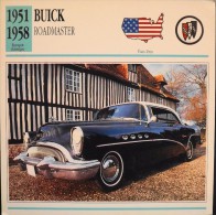 FICHE TECHNIQUE ILLUSTREE De VOITURE AUTOMOBILE ANCIENNE - BUICK ROADMASTER De 1954 - Parfait Etat - - Autos