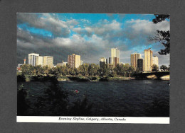 CALGARY - ALBERTA - EVENING SKYLINE ACROSS THE BOW RIVER SHOWING CALGARY'S EVER EXPENDING SKYLINE - PHOTO JACK GODLONTON - Calgary