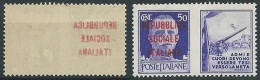 1944 RSI PROPAGANDA DI GUERRA 50 CENT VARIETà DECALCO MNH ** - W183-6 - Oorlogspropaganda